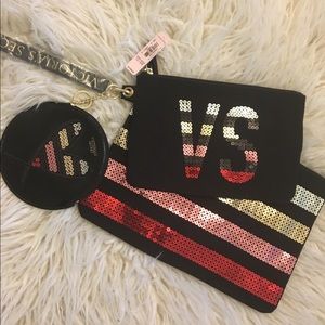 Victoria Secret 3 pack pouch/clutch with coin bag